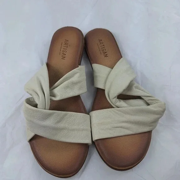 ARTISAN Crafted By Zigi Womens Leather Enida Off White Sandals Size 10 - Picture 8 of 10